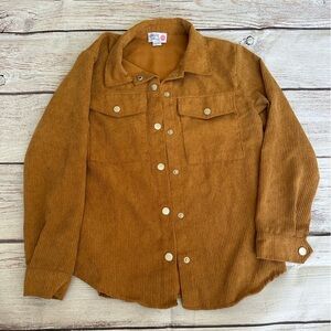 Girls Colorful Planet button up corduroy shirt ym 10/12